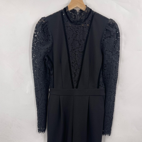 NWT EXPRESS BLACK LACE JUMPSUIT LONG SLEEVE VELVET TRIM
Size 4 - Picture 7 of 13